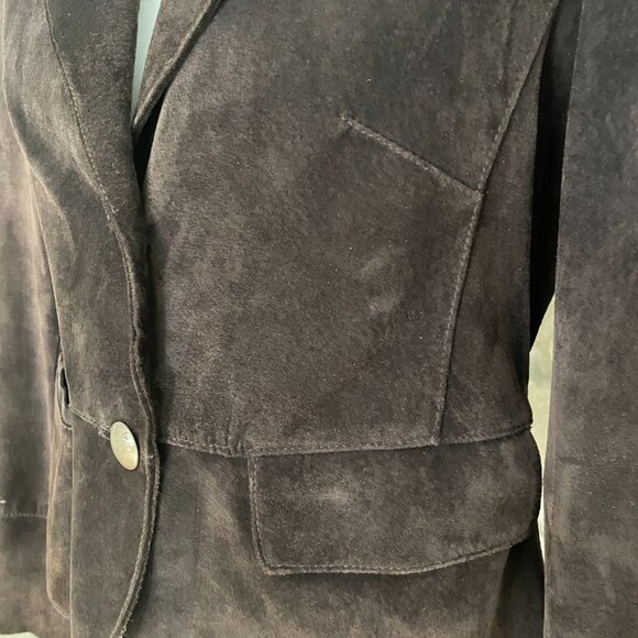 Esprit suede jacket brown with lining size US 6 sport chic - Picture 6 of 9